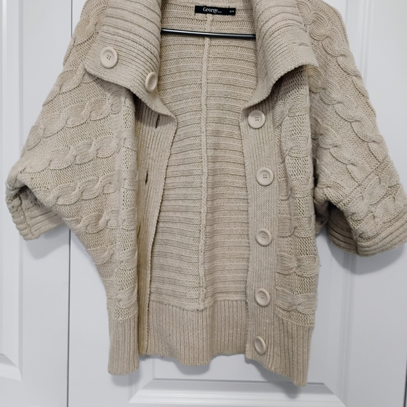 George Cream Cable-Knit Button Cardigan - Picture 2 of 8